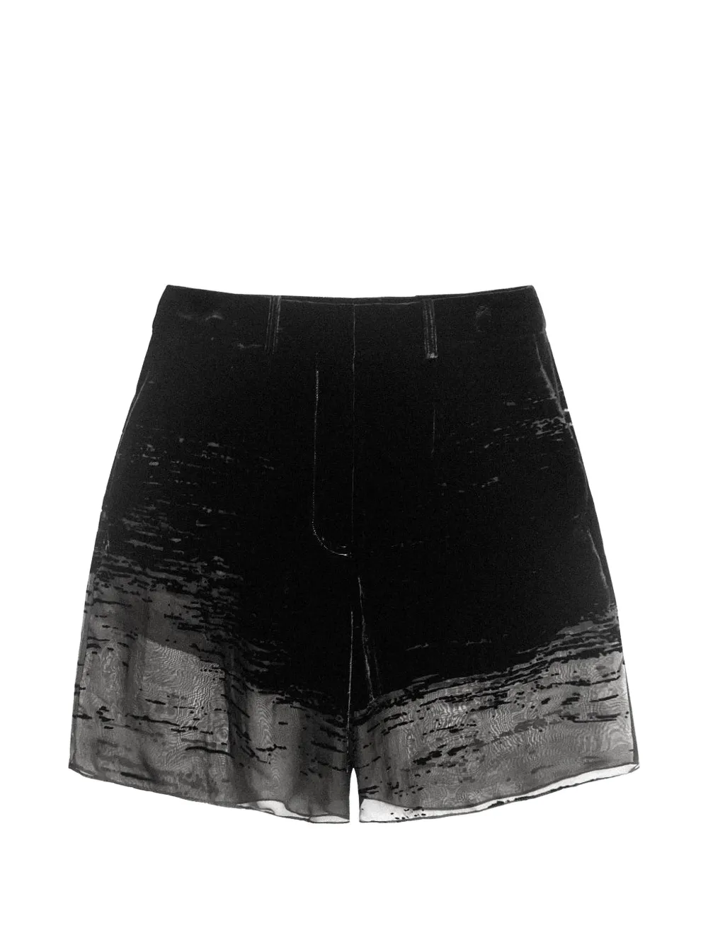 Grace Ling Glitch Semi-sheer Shorts In Black