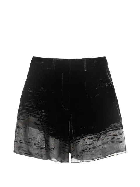Grace Ling Glitch semi-sheer shorts