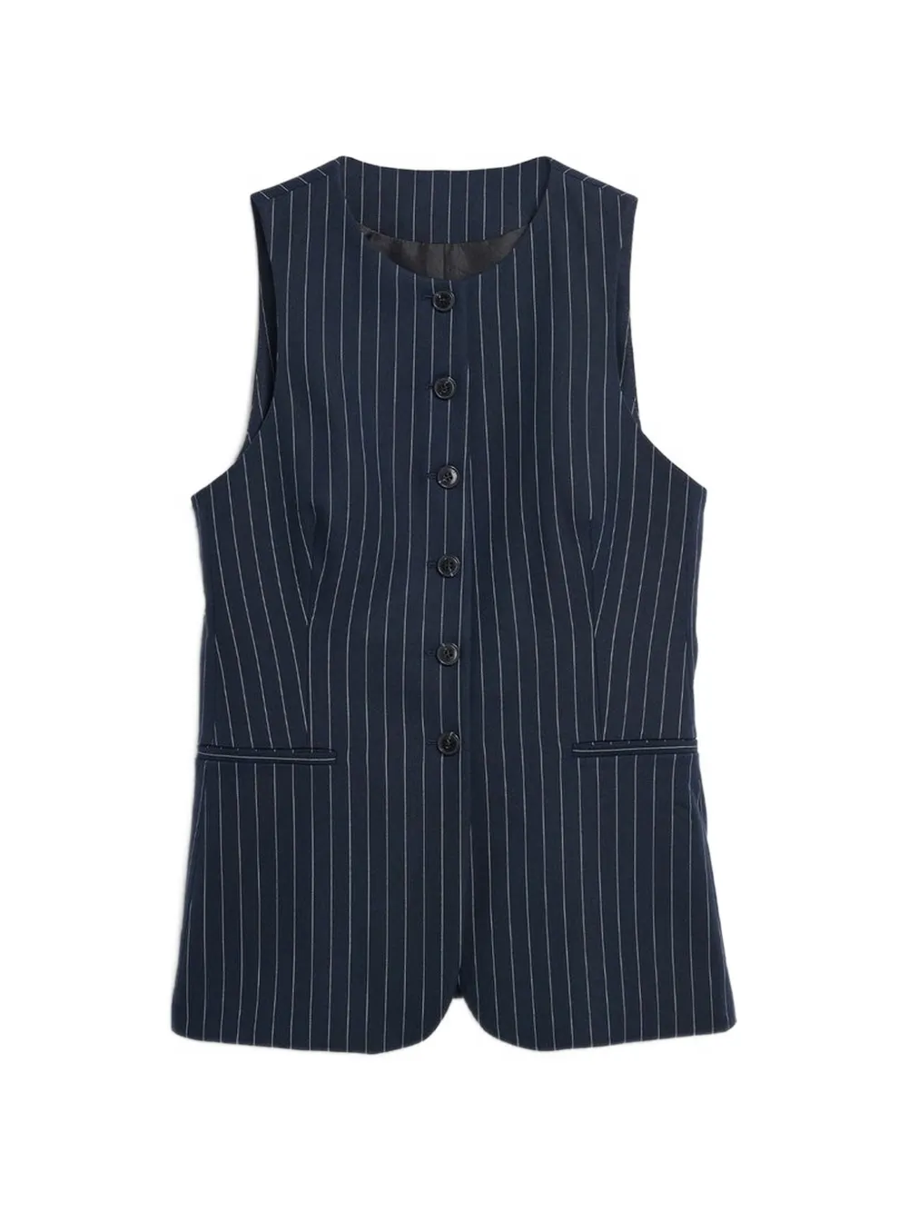 ARMEDANGELS striped sleeveless buttoned waistcoat - Blau