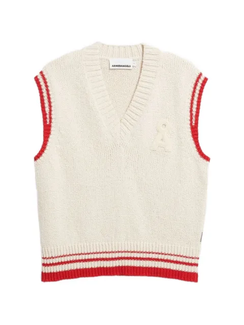 ARMEDANGELS logo-patch striped-trim vest