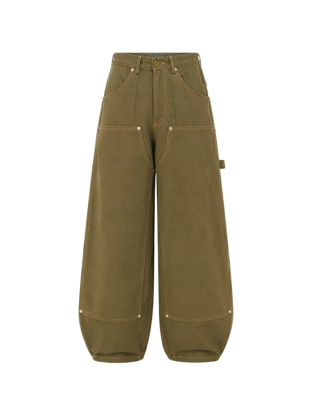 estudio niksen Carpenter contrast-stitching trousers - Verde