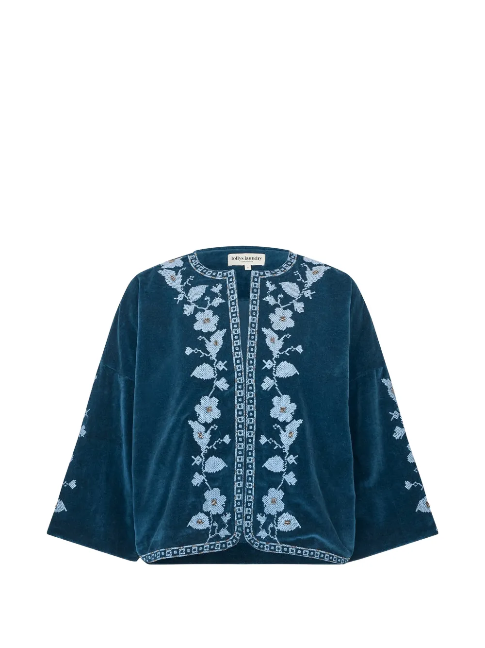 lollys laundry AmbyLL floral-embroidered jacket - Blu