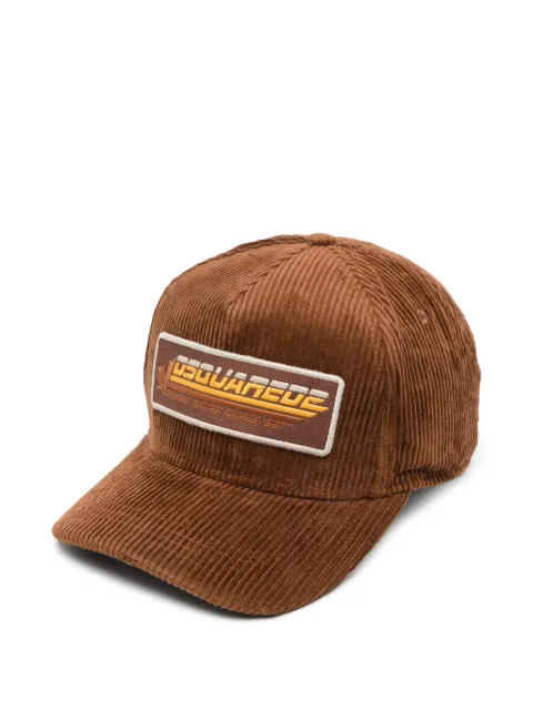 DSQUARED2 logo-patch corduroy baseball cap