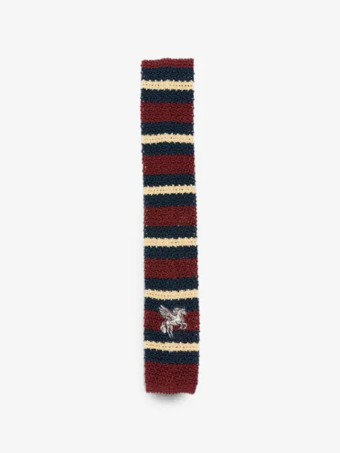 ETRO corbata con motivo de rayas y logo bordado