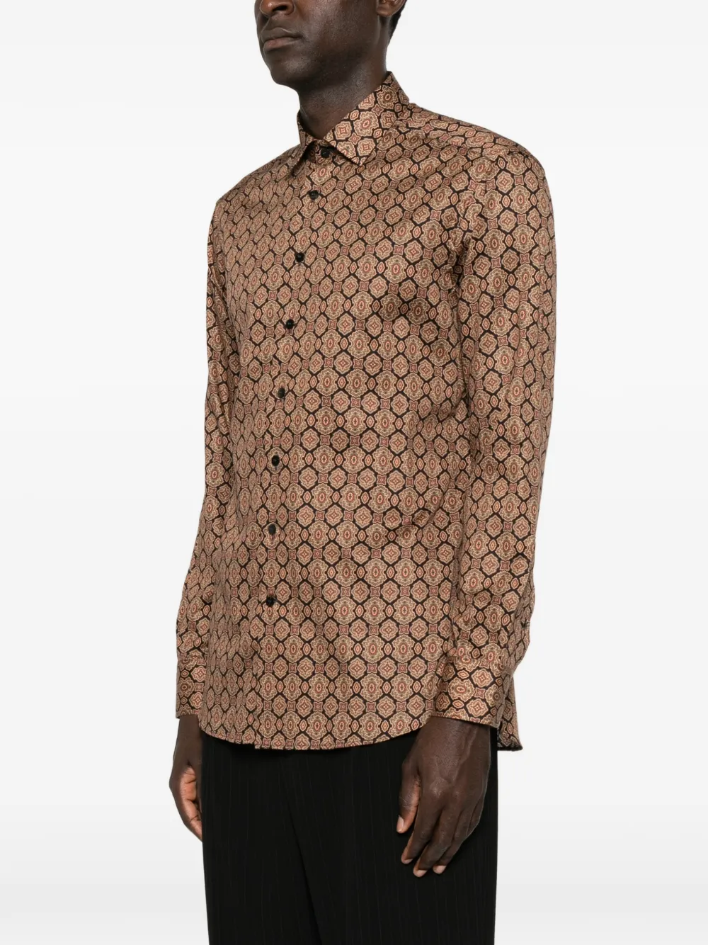 ETRO Overhemd met geometrische print Bruin