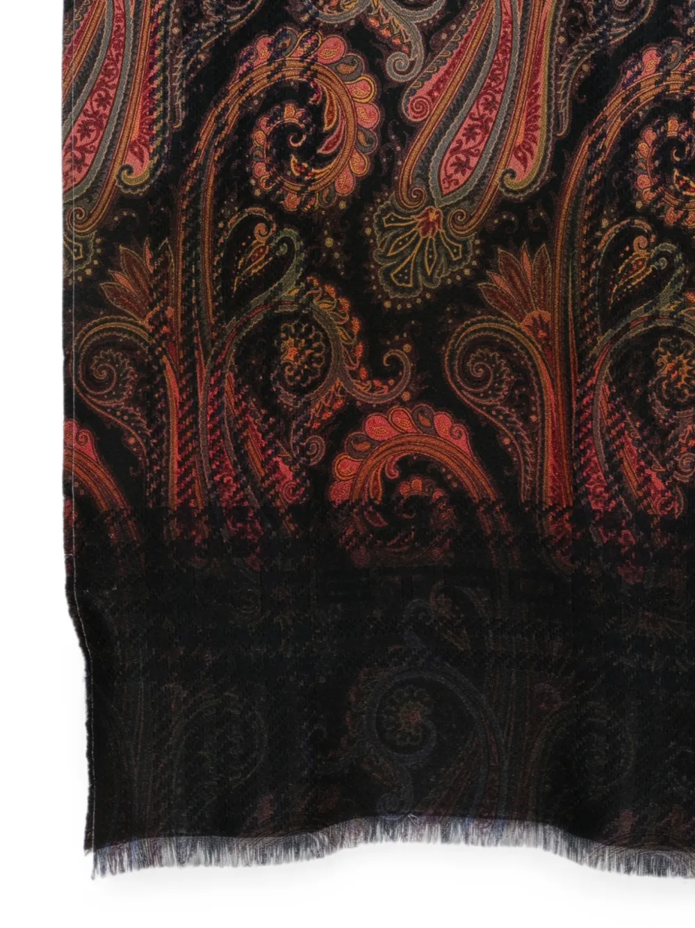 ETRO paisley-print wool scarf Blauw
