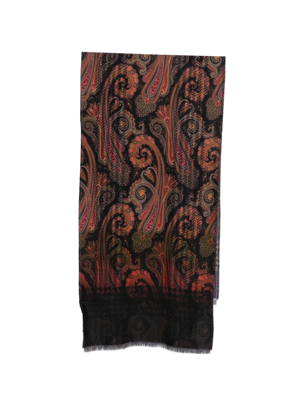 ETRO paisley-print wool scarf - Blu