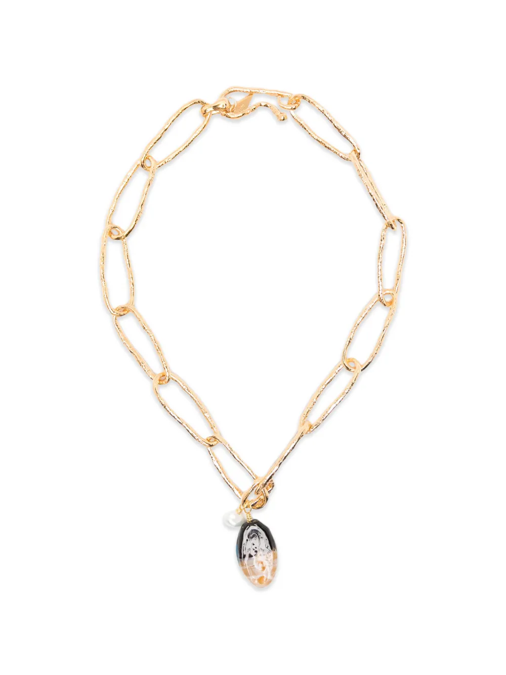 Forte Forte glass-pendant pearl-detail necklace - Gold