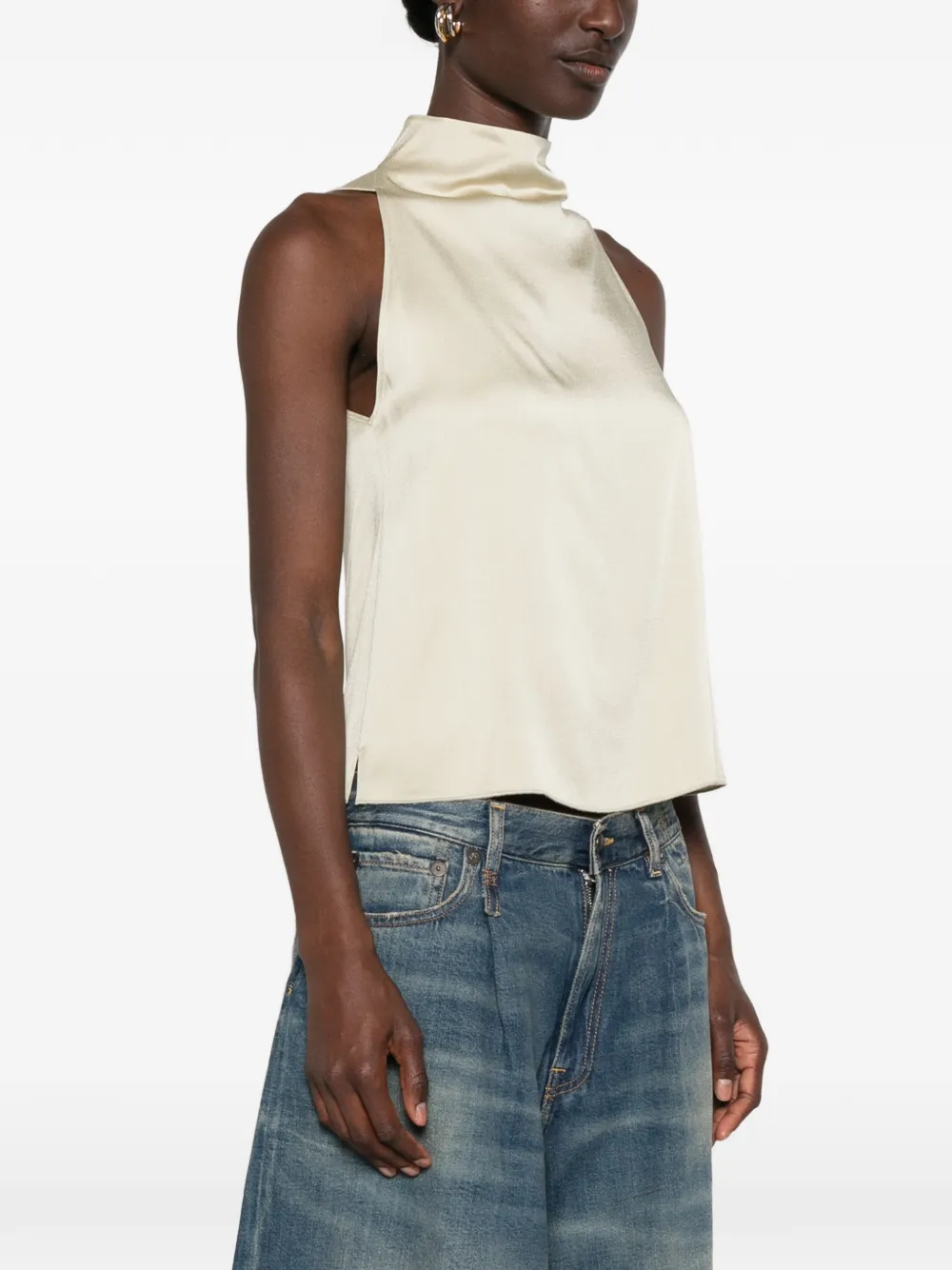 Forte Mouwloze blouse Beige