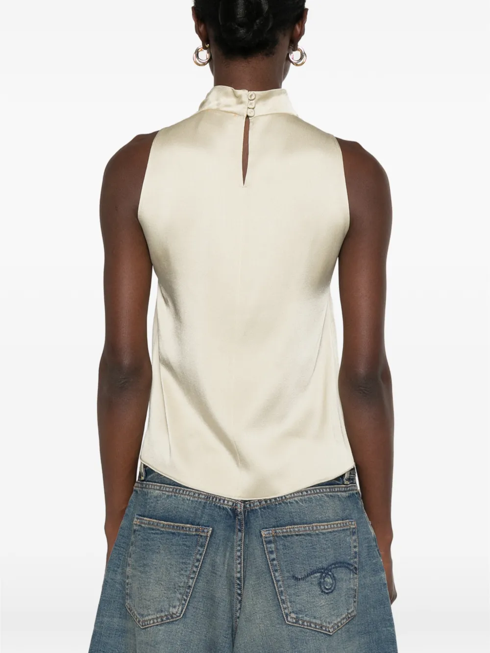 Forte Mouwloze blouse Beige