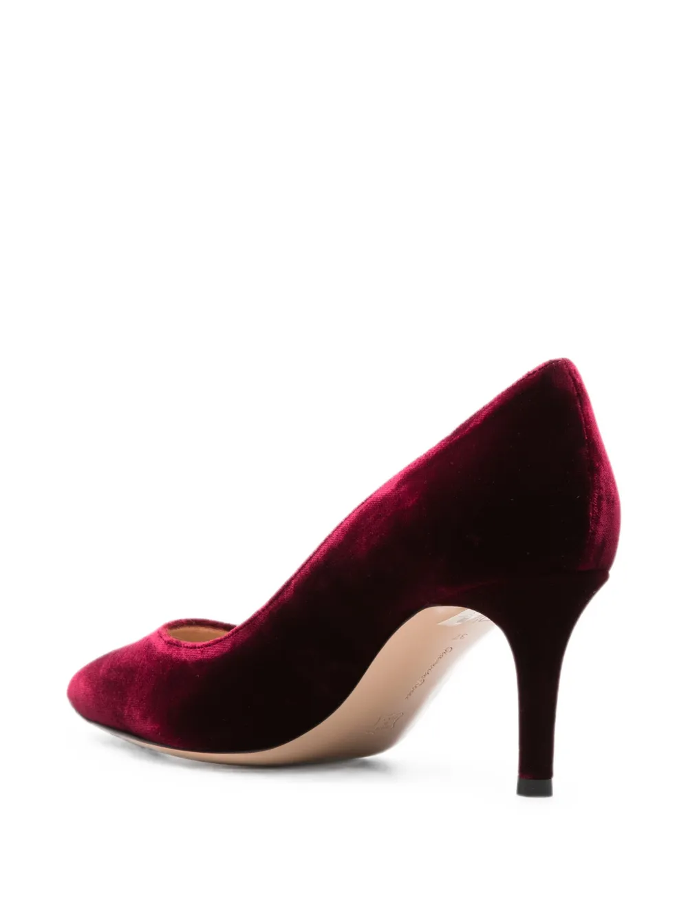 Gianvito Rossi pointed-toe velvet pumps Rood