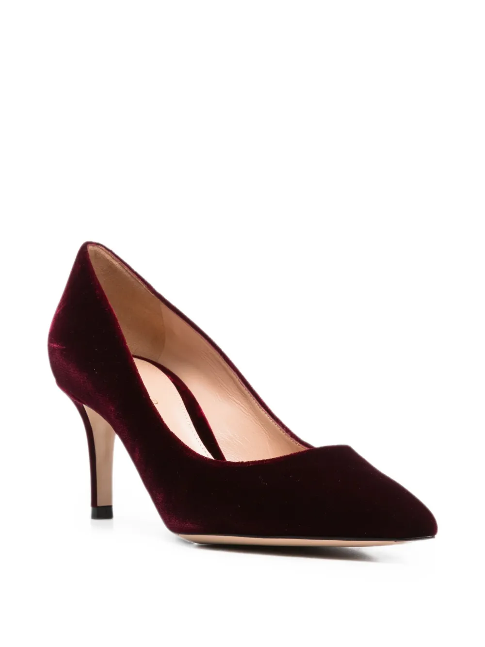 Gianvito Rossi pointed-toe velvet pumps Rood