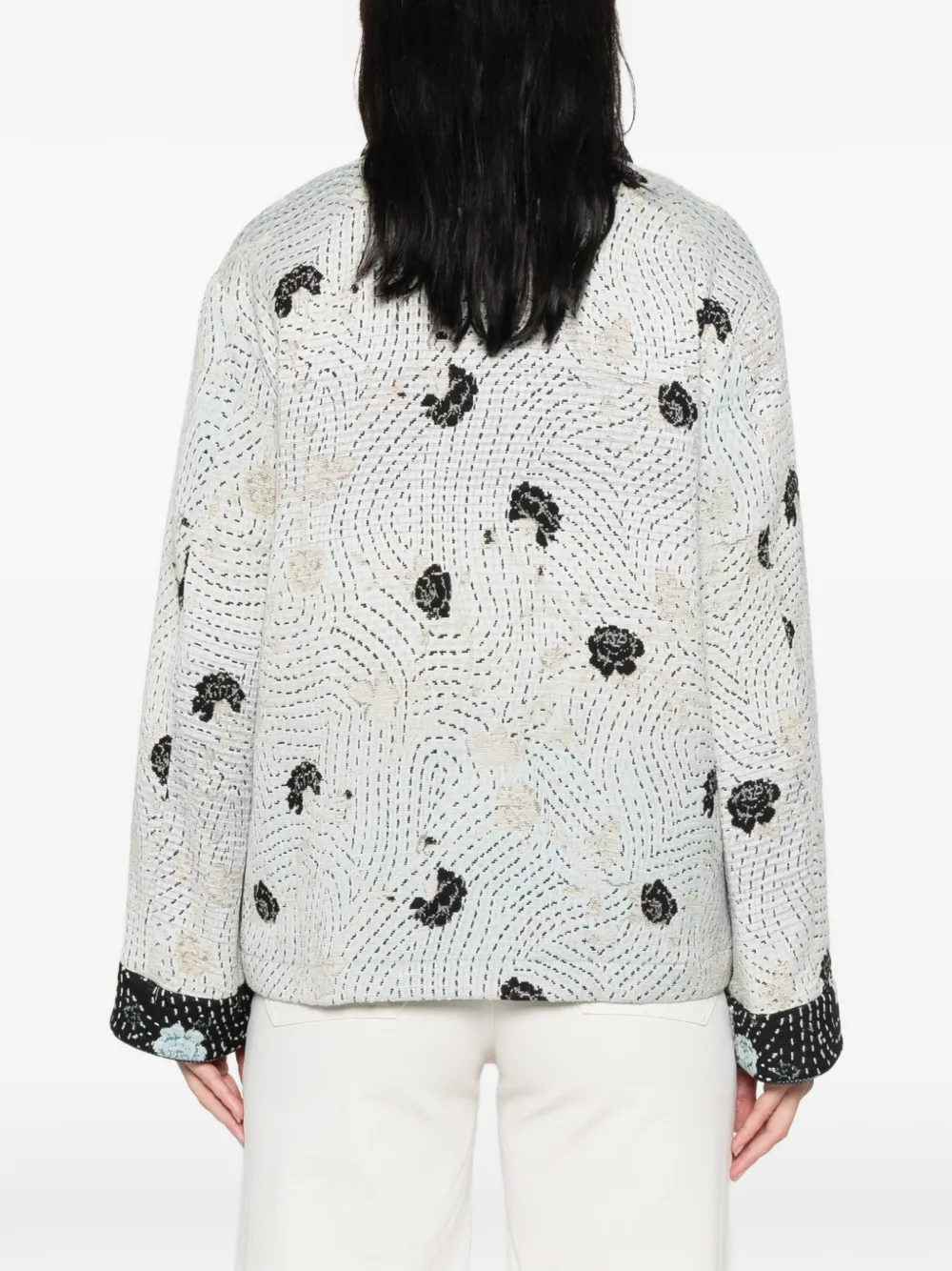 Forte Jack met geborduurde bloemen Blauw