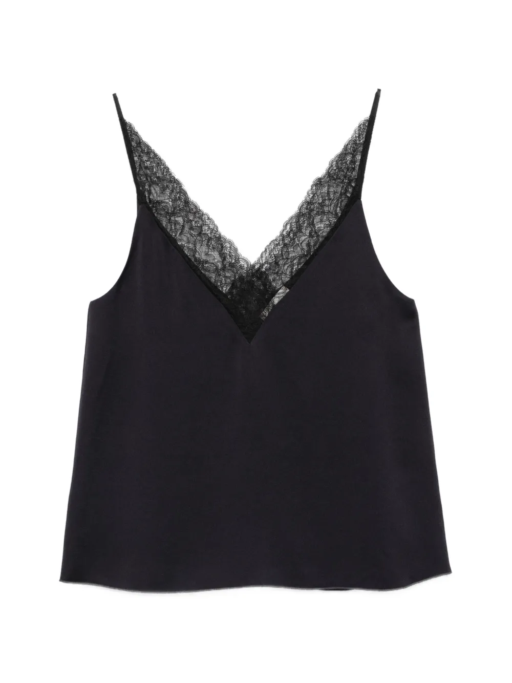 Forte Forte Top con rifinitura in pizzo - Blu