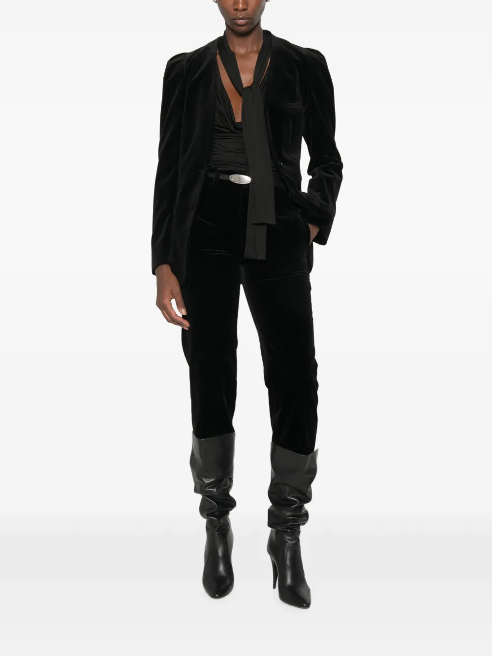 ISABEL MARANT Roaya belt-loop pocket trousers Zwart