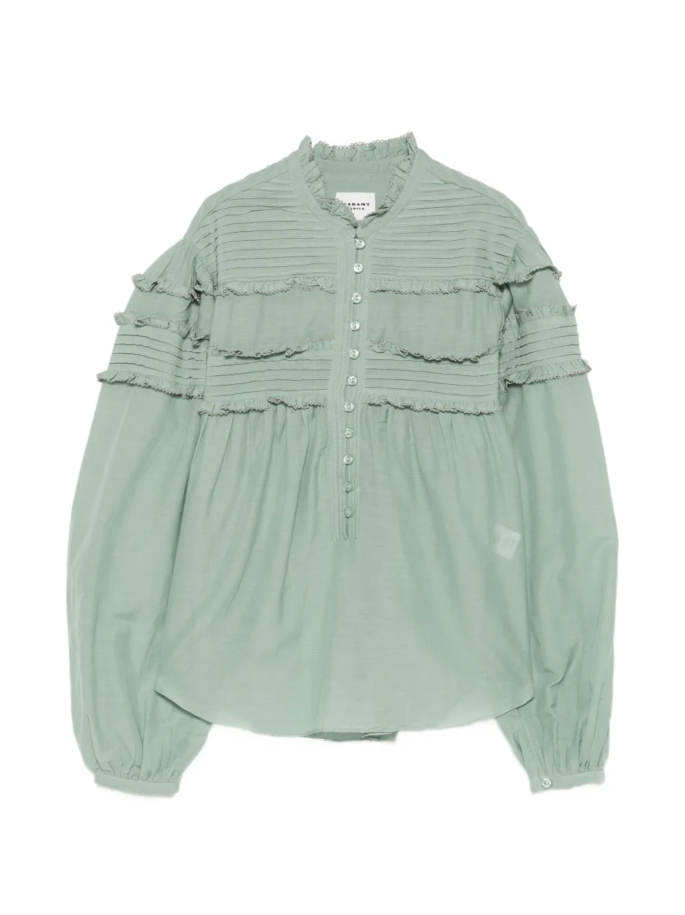 MARANT ÉTOILE Doane ruffled pleated blouse - Verde