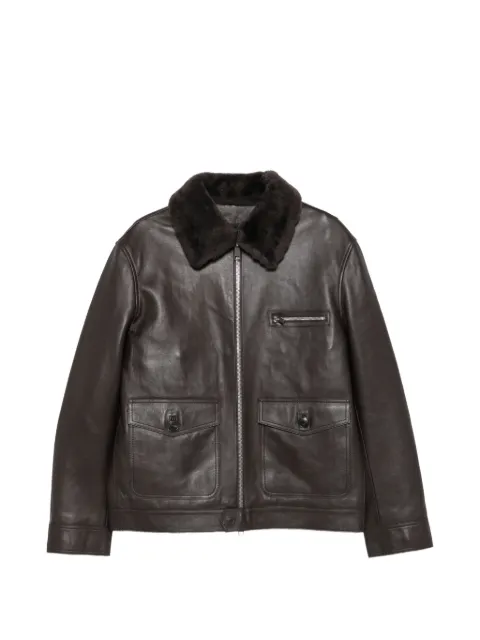 Yves Salomon shearling-collar leather jacket