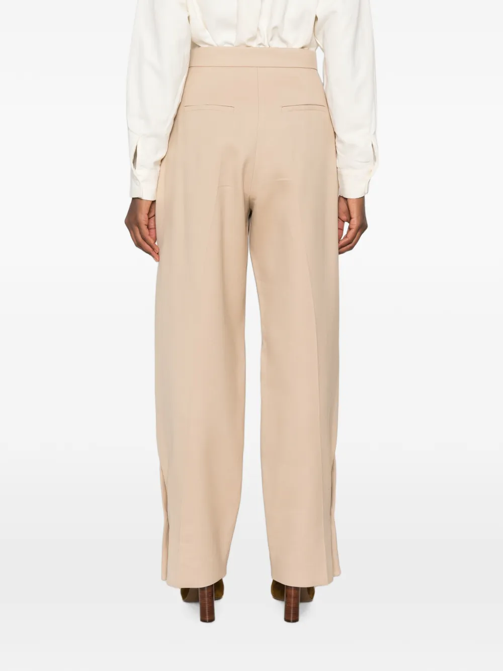 Sportmax Pantalon met wijde pijpen Beige