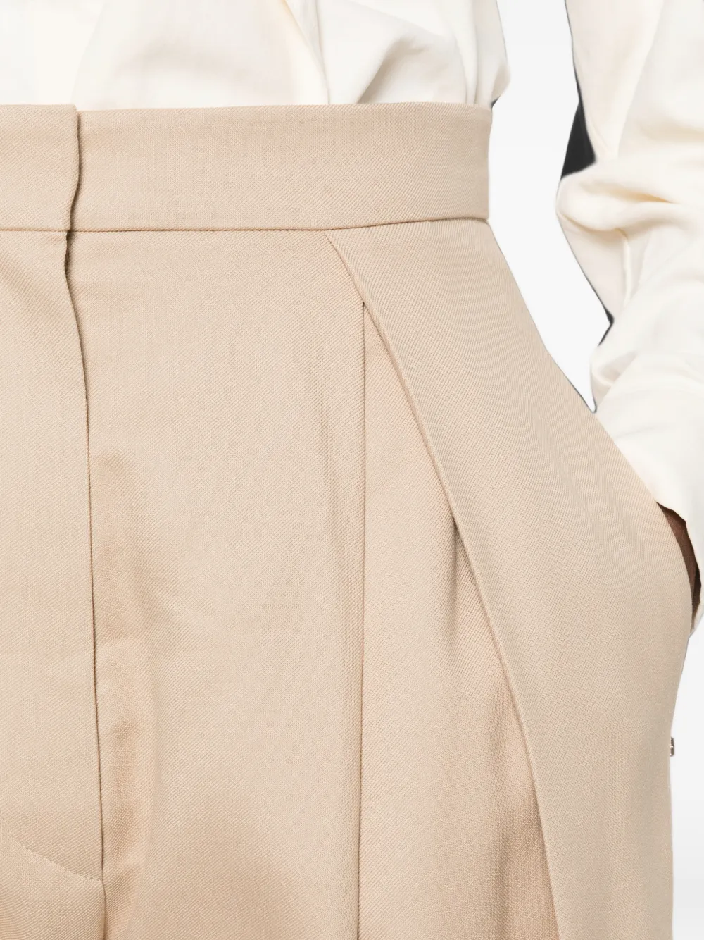 Sportmax Pantalon met wijde pijpen Beige