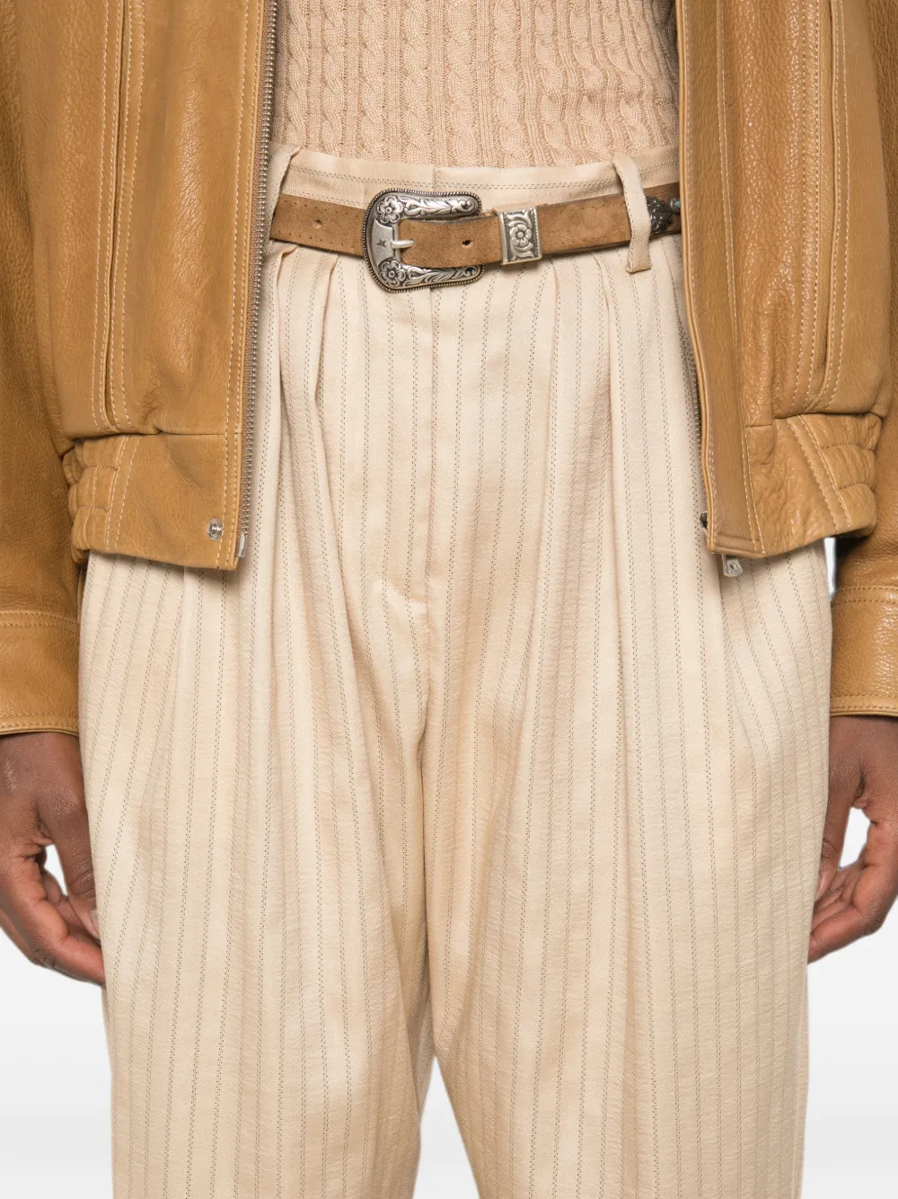 ISABEL MARANT Janice pantalon met krijtstreep Beige