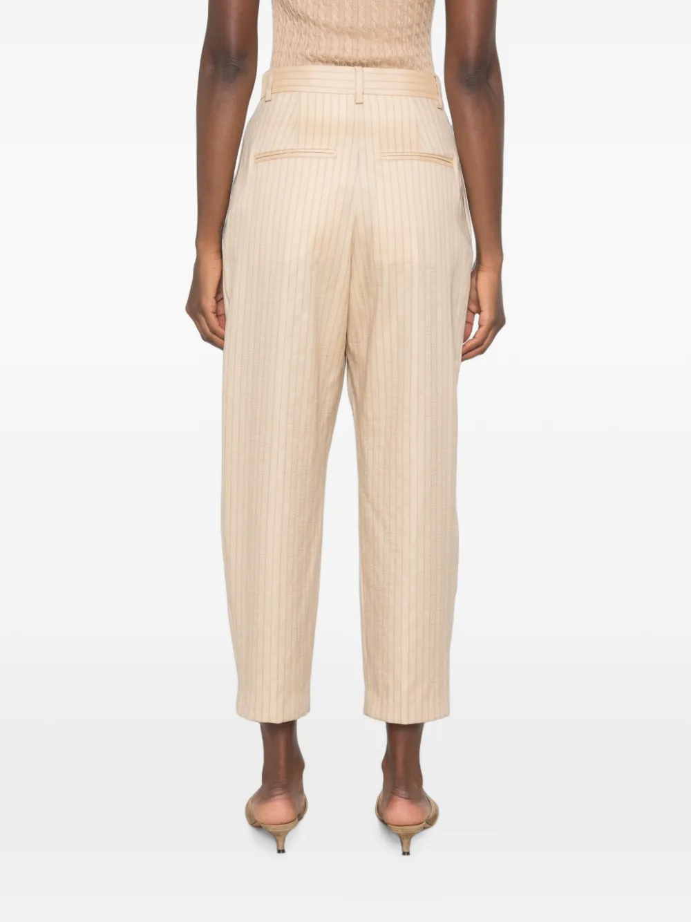 ISABEL MARANT Janice pantalon met krijtstreep Beige