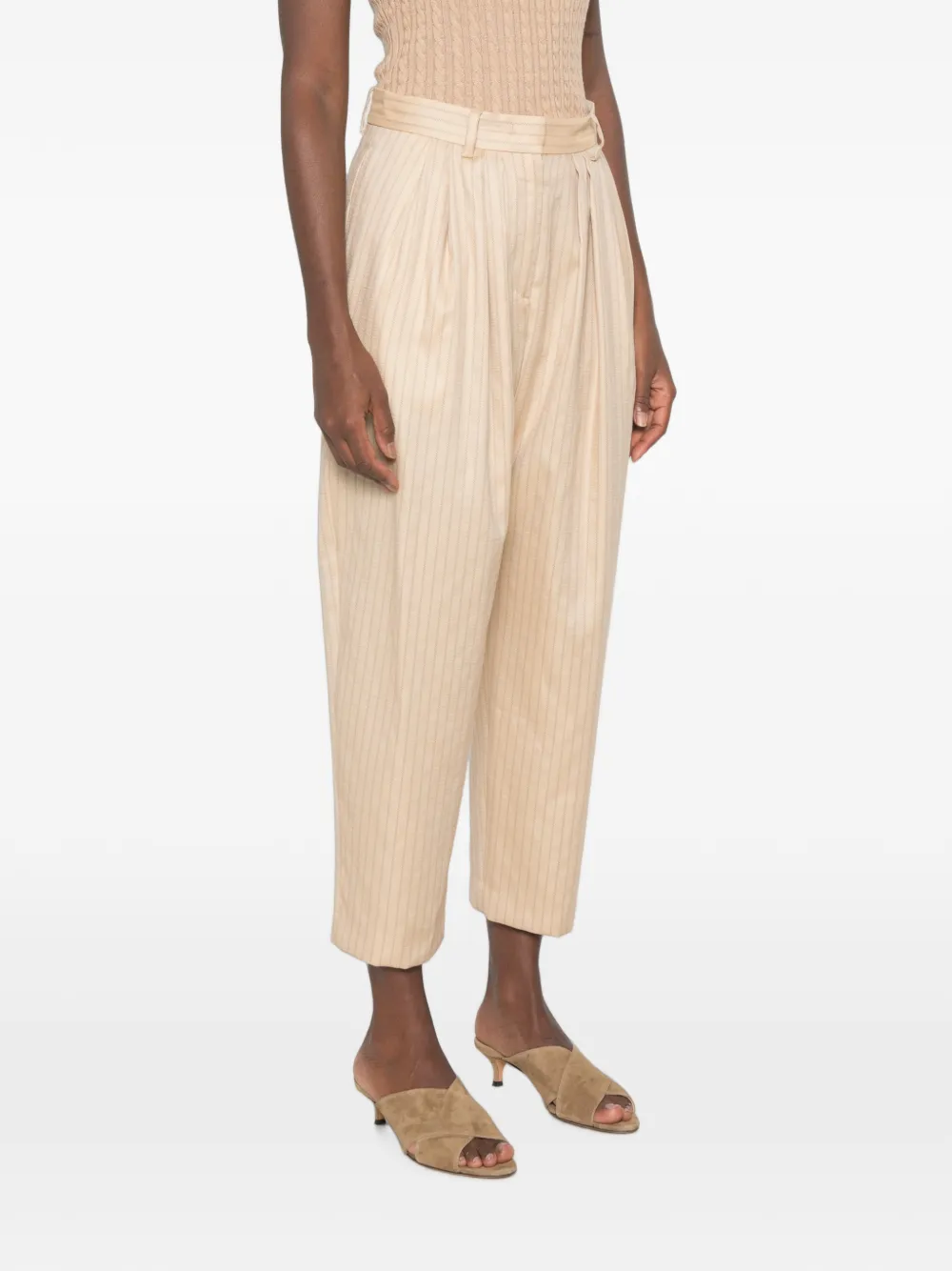 ISABEL MARANT Janice pantalon met krijtstreep Beige
