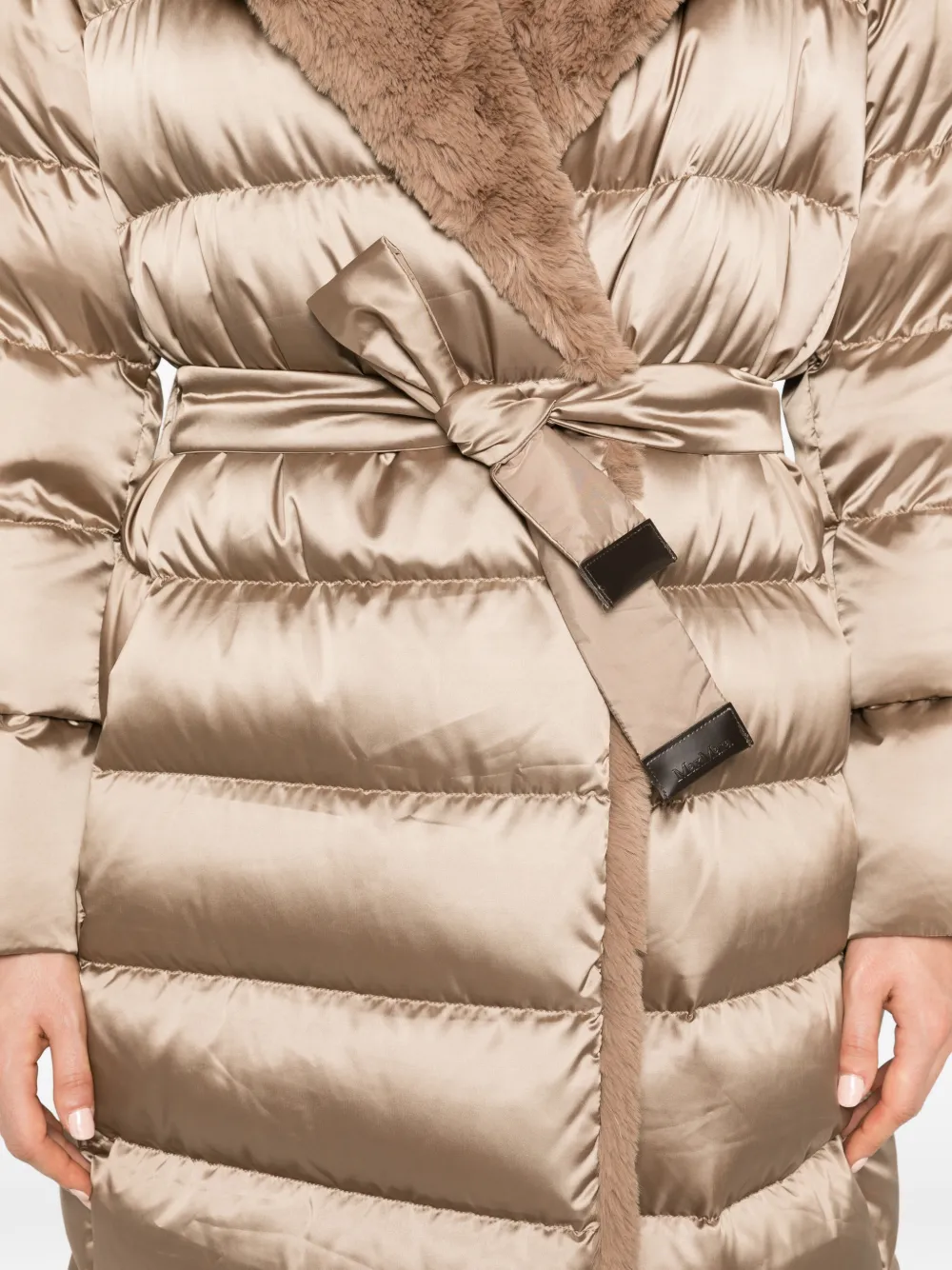 Max Mara quilted hooded coat Beige