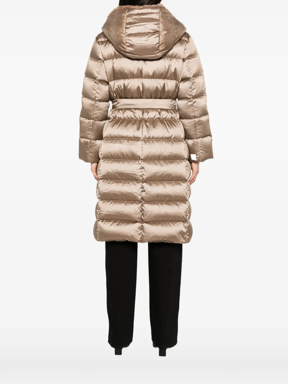 Max Mara quilted hooded coat Beige
