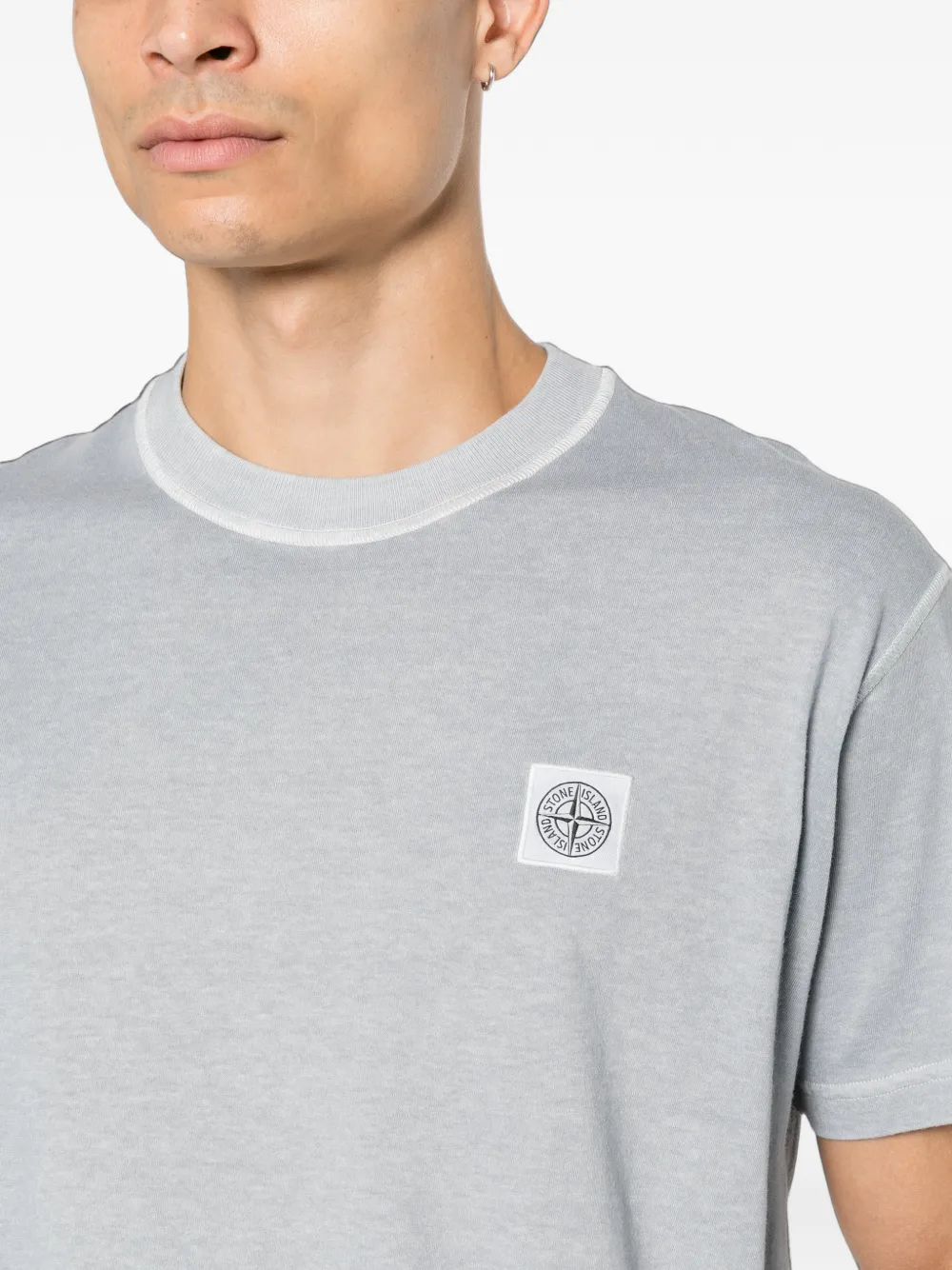 Stone Island T-shirt met logopatch Grijs