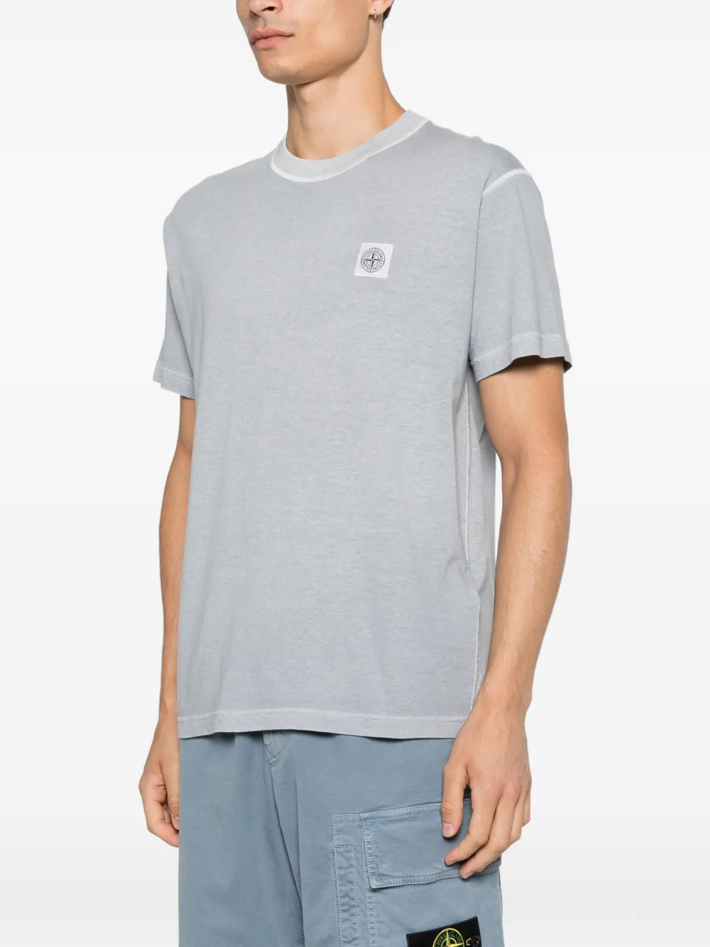 Stone Island T-shirt met logopatch Grijs