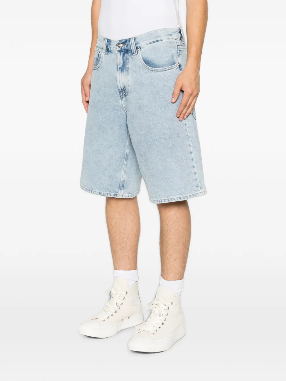 Replay Shorts met acid wassing Blauw