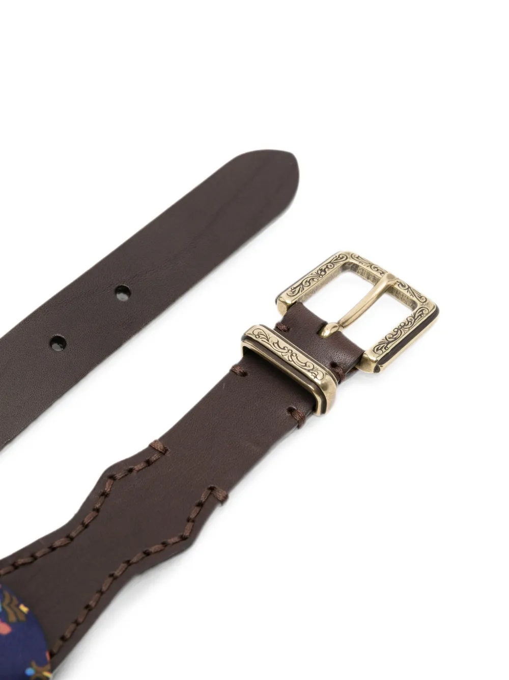 ETRO Riem met paisley-print en leren vlak Blauw