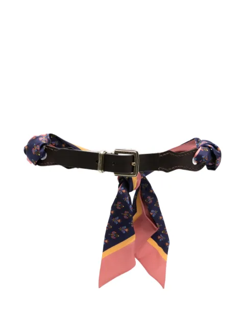 ETRO paisley-print leather-panel belt