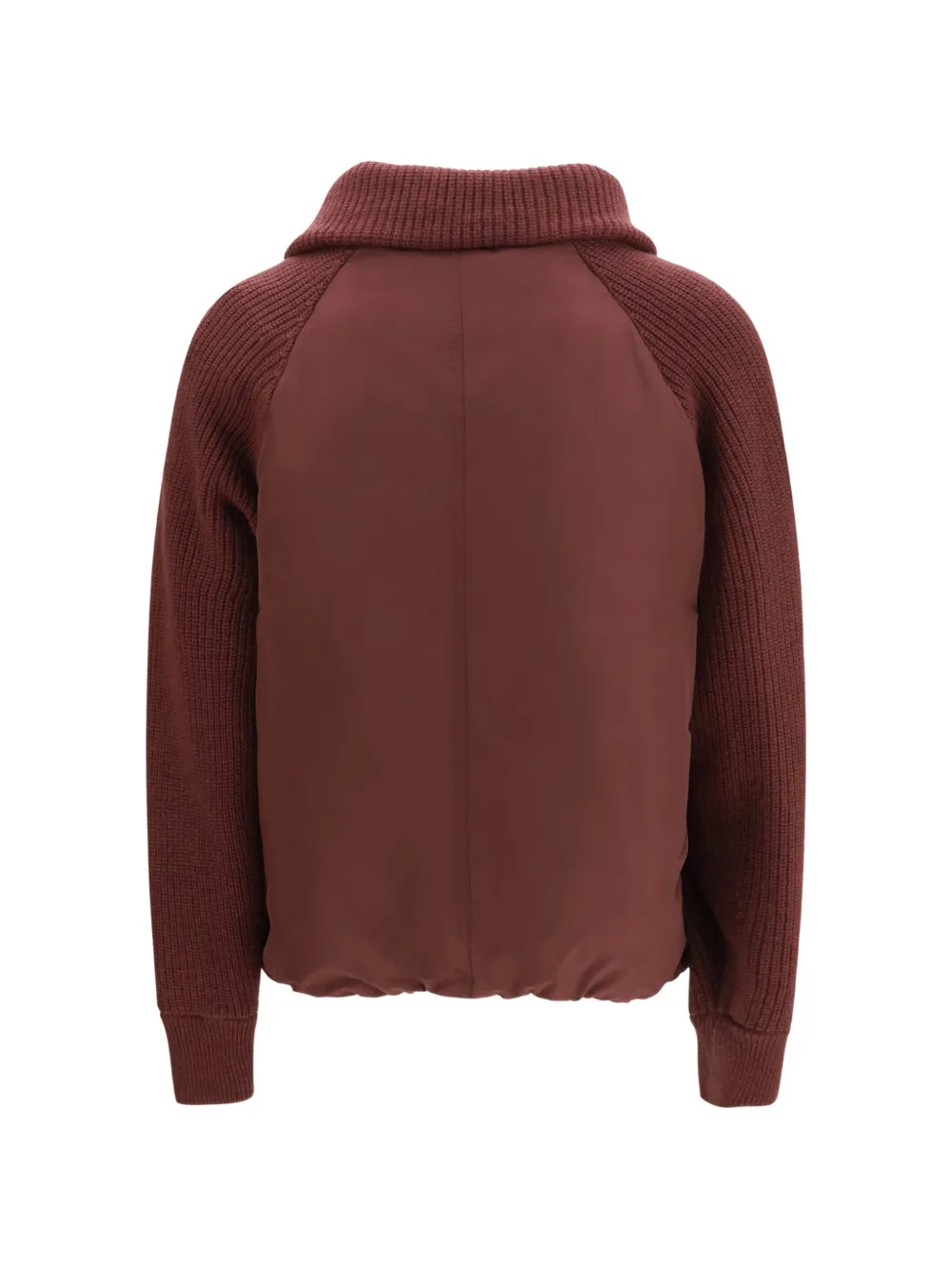 Brunello Cucinelli Gewatteerd jack met gebreide mouwen Rood