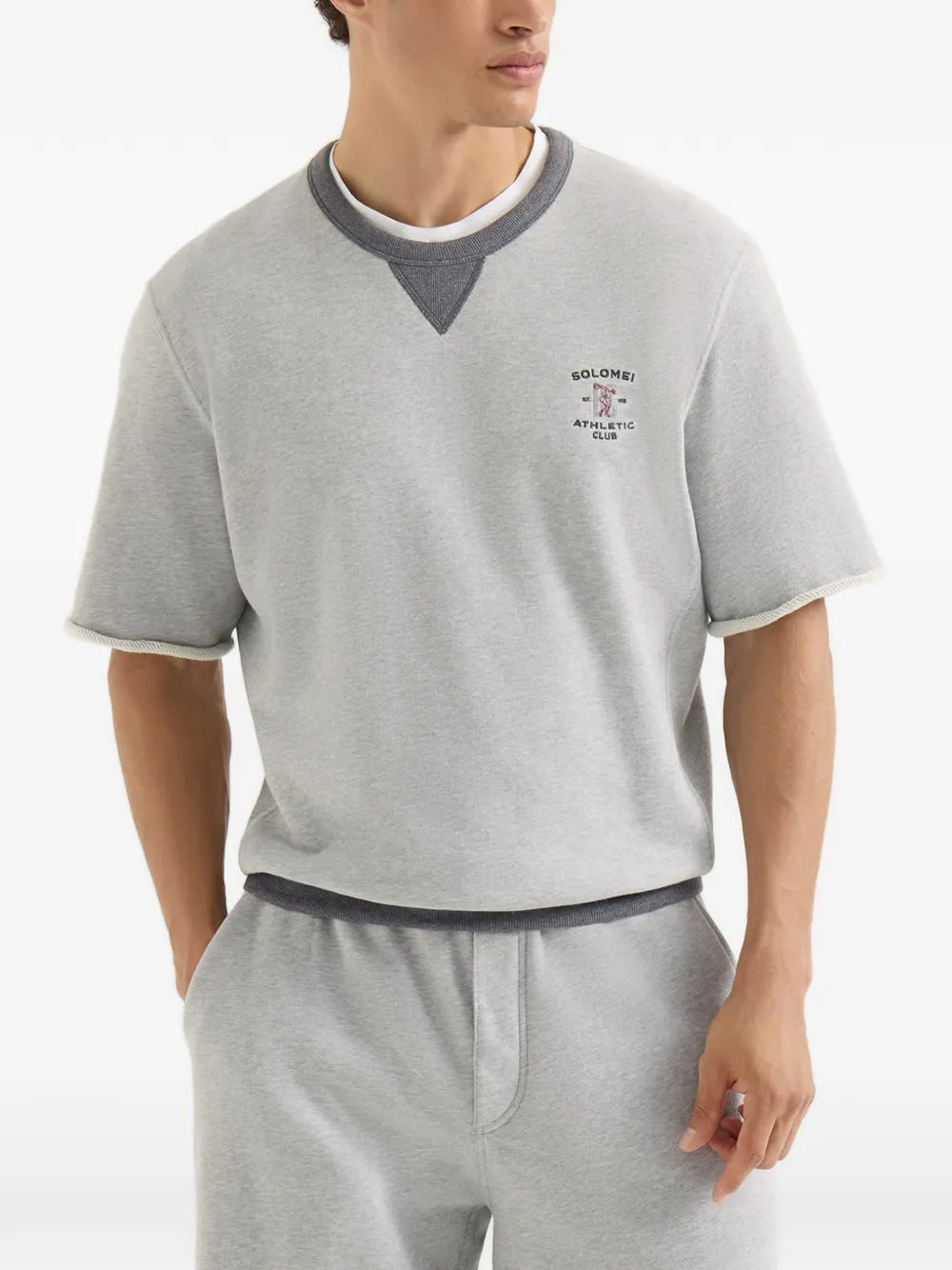 Brunello Cucinelli T-shirt met logoprint Grijs