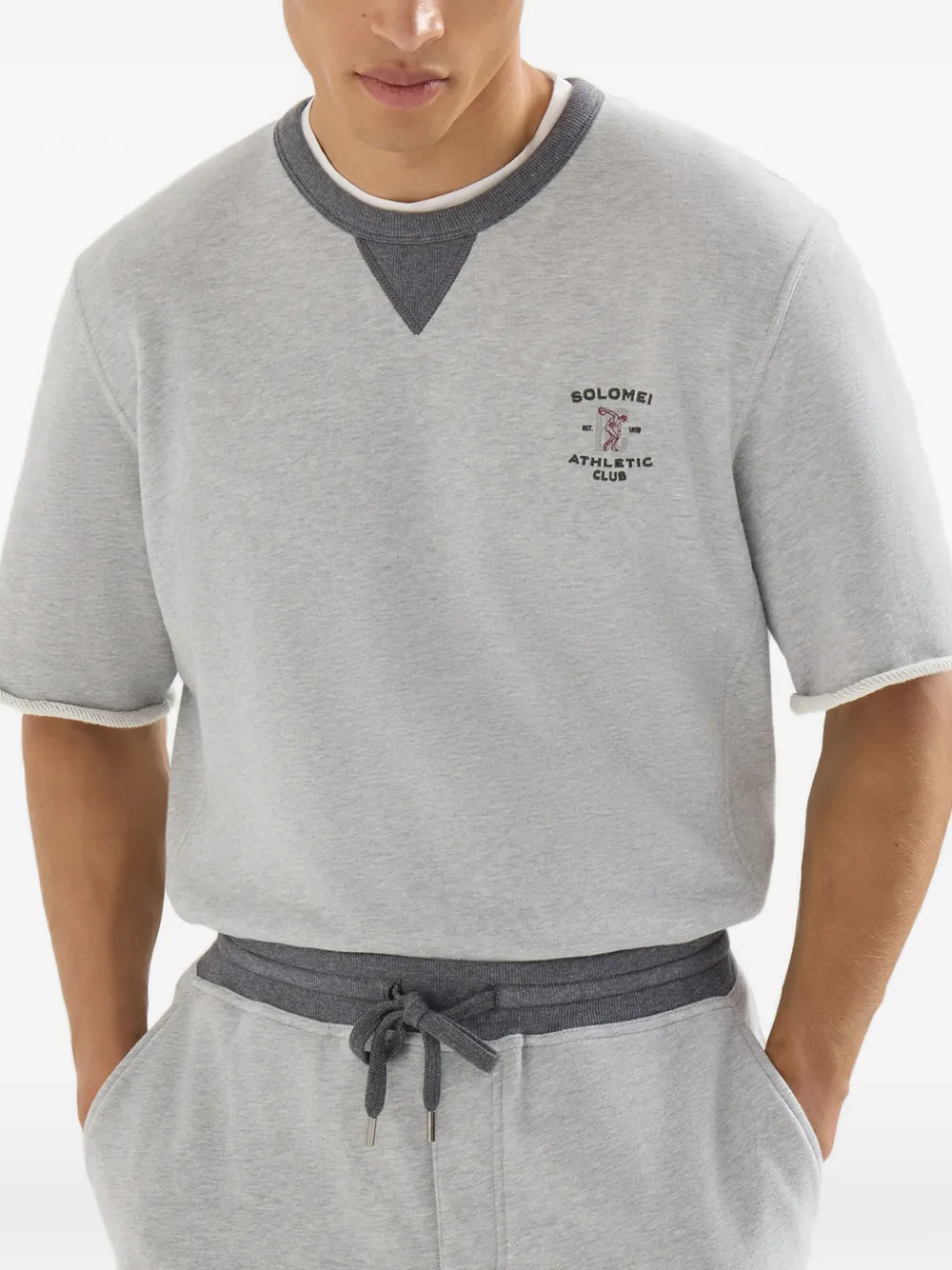 Brunello Cucinelli T-shirt met logoprint Grijs