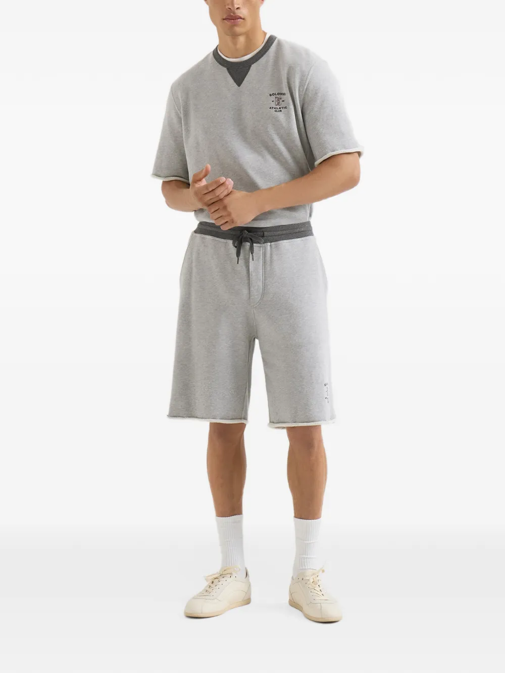 Brunello Cucinelli T-shirt met logoprint Grijs