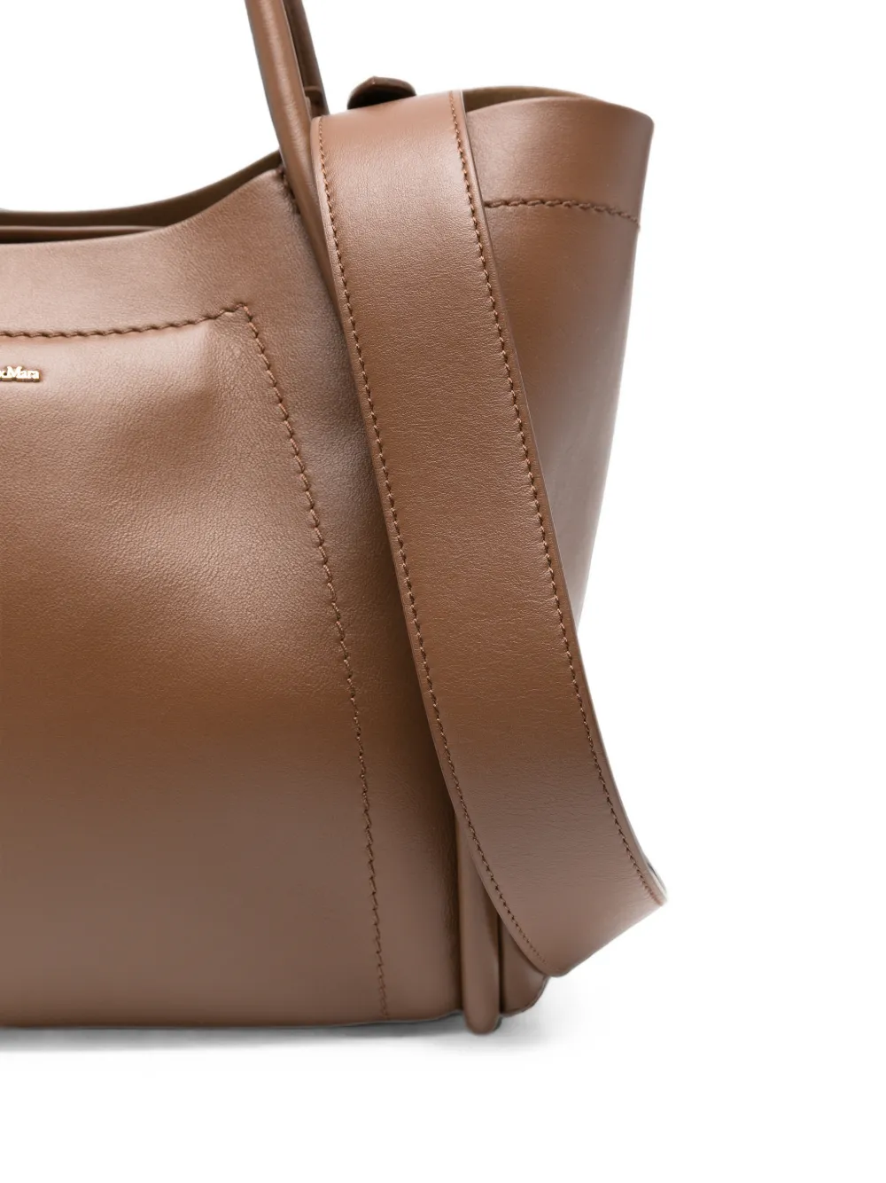 Max Mara Marin leren shopper Bruin