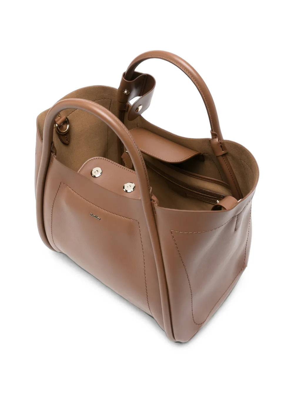 Max Mara Marin leren shopper Bruin