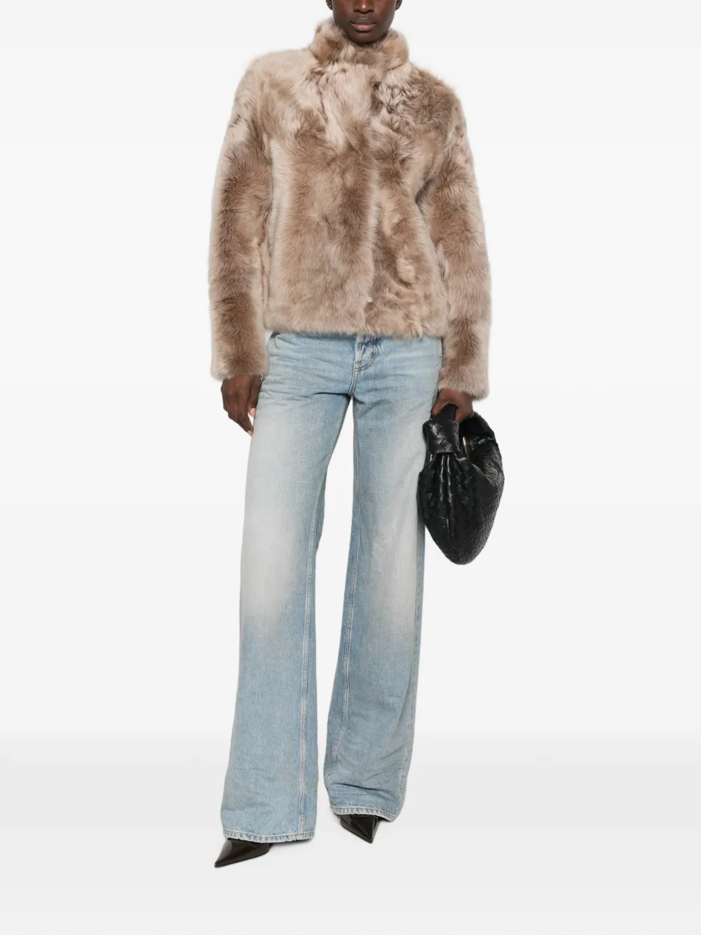 Yves Salomon Jack met trechterhals Beige