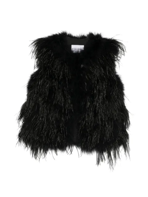 Yves Salomon feather-trim gilet