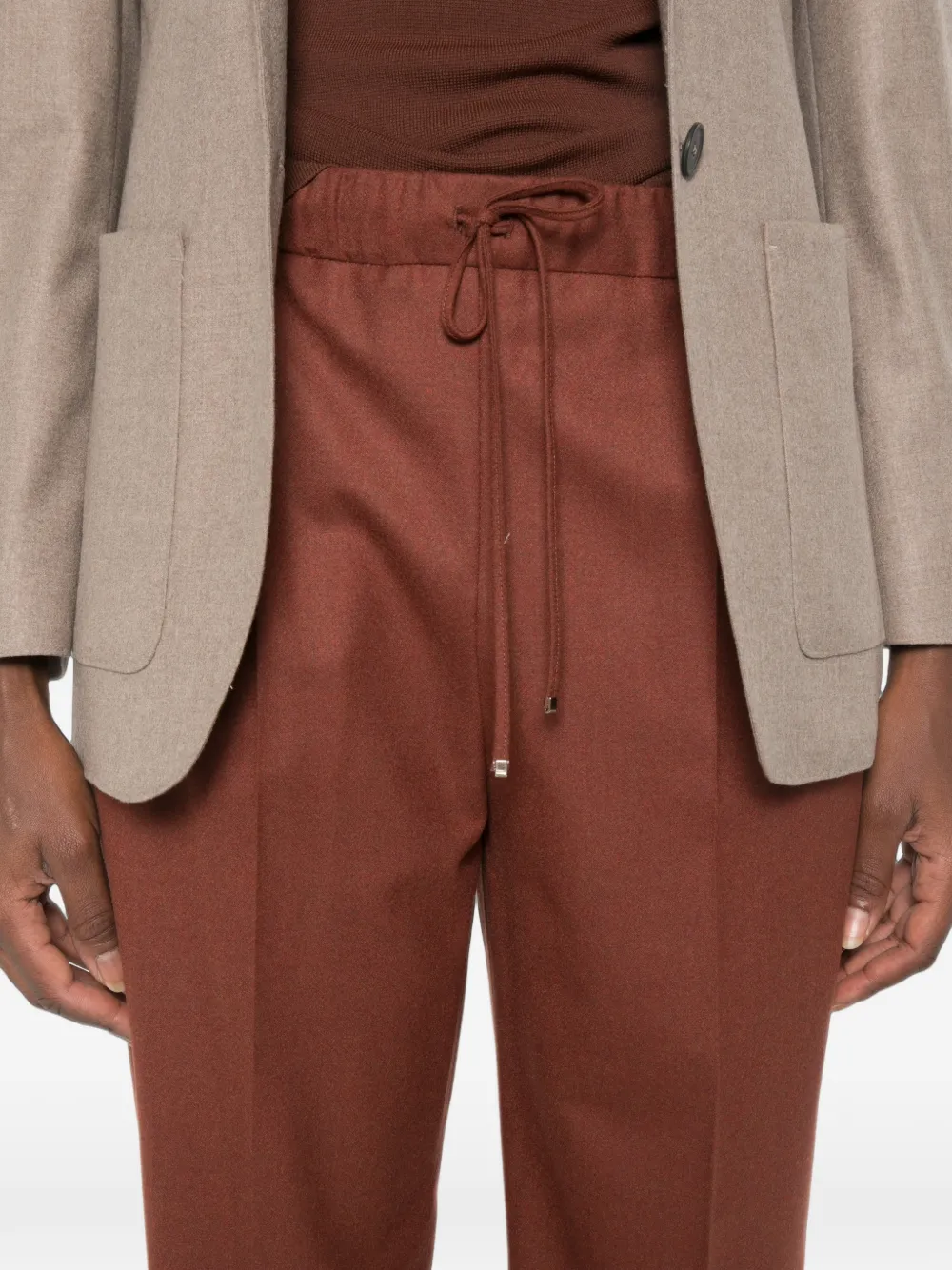 Max Mara Straight broek met trekkoord Bruin