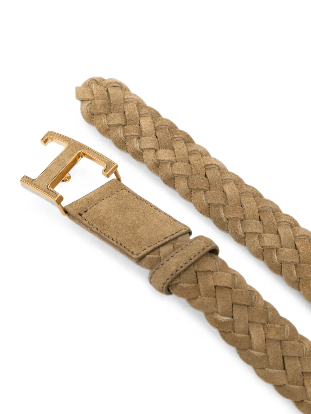 Tod's T Timeless gevlochten leren riem Beige