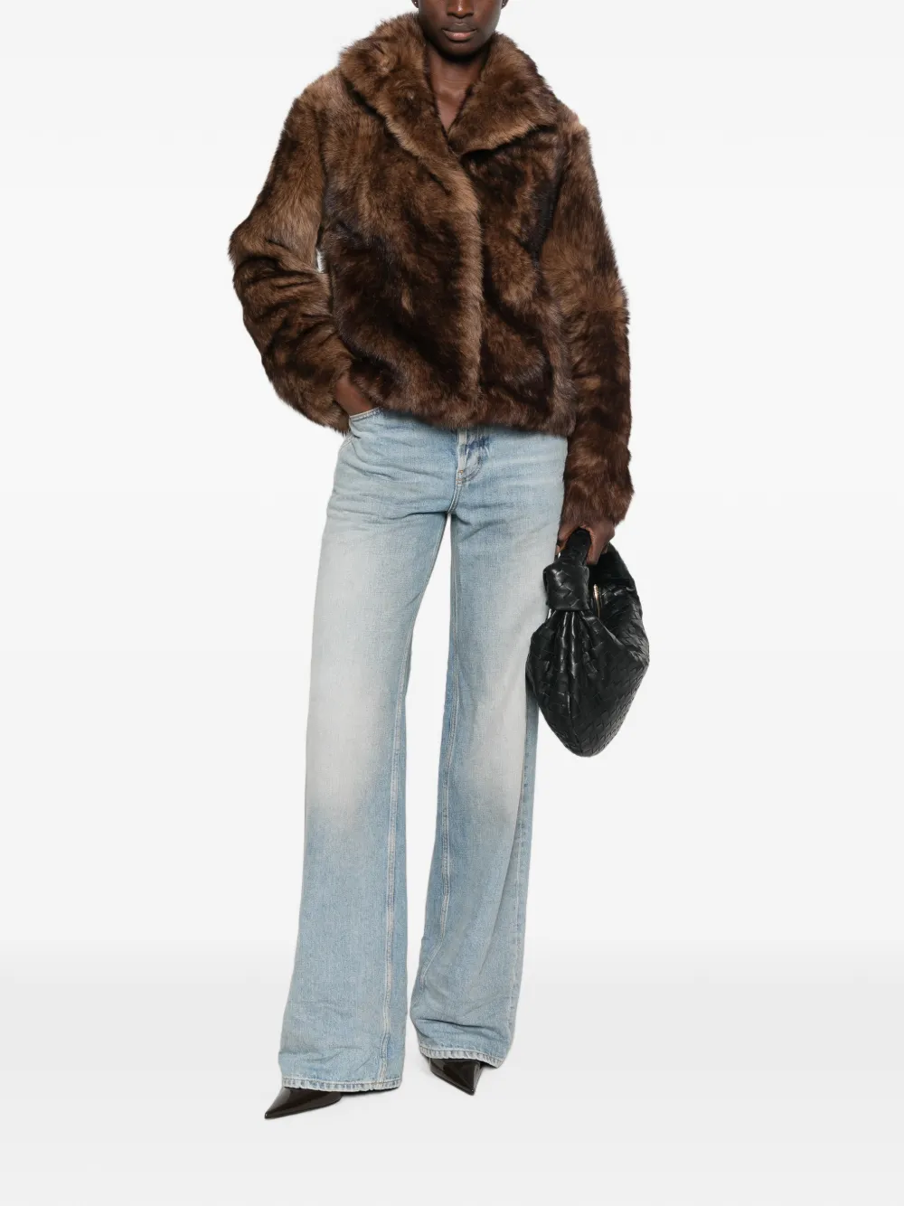 Yves Salomon Lammy coat Bruin