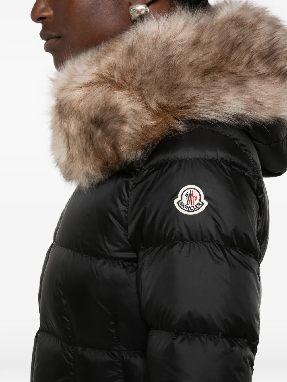 Moncler Boed gewatteerd jack met afwerking Zwart