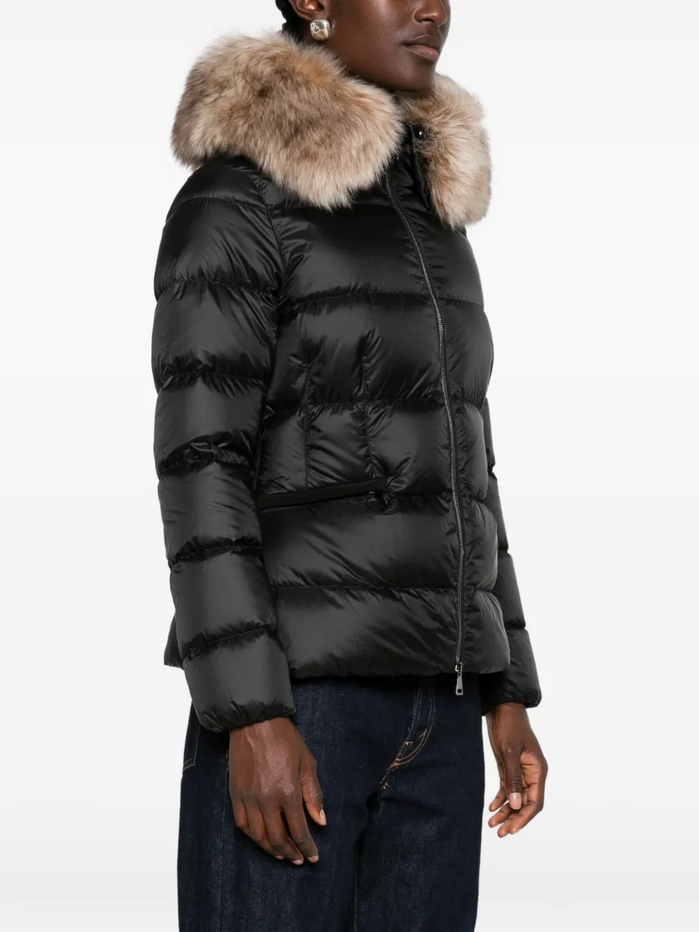 Moncler Boed gewatteerd jack met afwerking Zwart