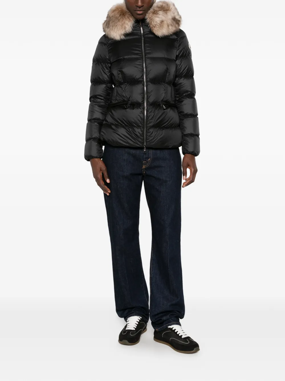 Moncler Boed gewatteerd jack met afwerking Zwart