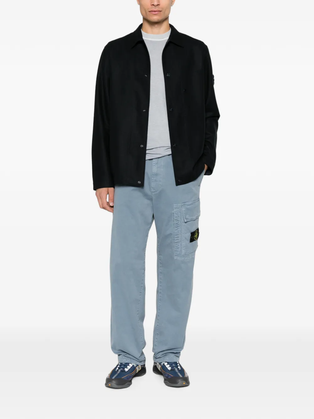 Stone Island Cargo broek met logopatch Blauw