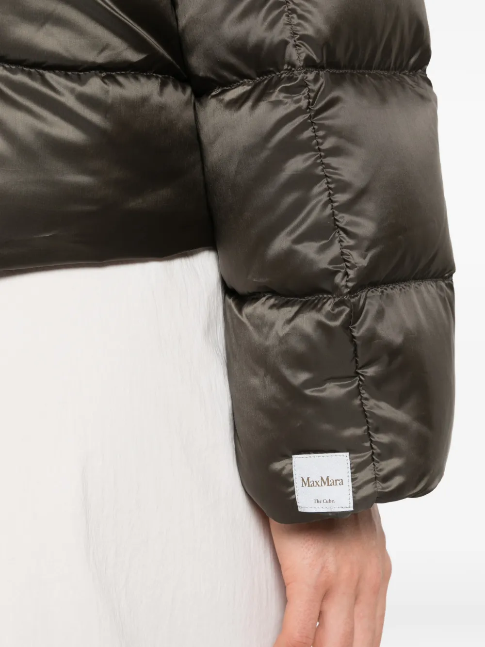 Max Mara quilted hooded jacket Groen
