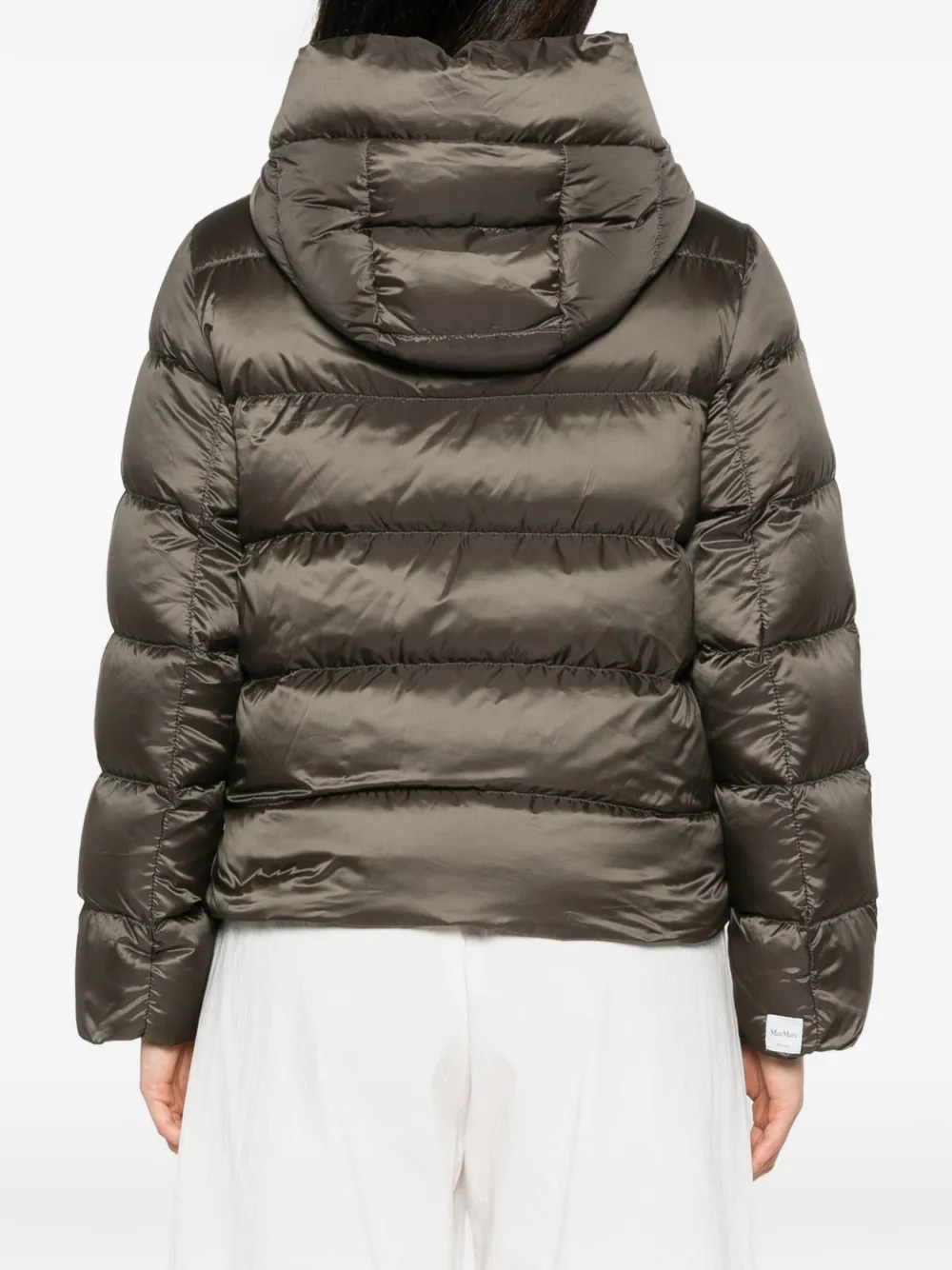 Max Mara quilted hooded jacket Groen